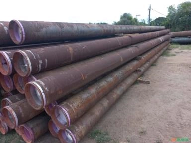 TUBOS DE AÇO CARBONO DE 11 3/4” (298,5 MM) X 0,489” (12,42 MM) X +/- 13,7 MTS Imagem TUBOS DE AÇO CARBONO DE 11 3/4” (298,5 MM) X 0,489” (12,42 MM) X +/- 13,7 MTS