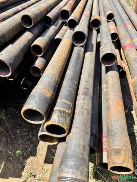 Imagem TUBOS DE AÇO CARBONO USADOS DE DIÂMETRO 2 7/8” (73,0 mm) x 3/16” (5,54 mm) x +/- 9,25 MTS Imagem TUBOS DE AÇO CARBONO USADOS DE DIÂMETRO 2 7/8” (73,0 mm) x 3/16” (5,54 mm) x +/- 9,25 MTS