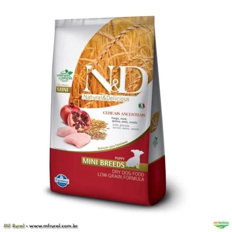 Ração Farmina N & D Low Grain Frango Para Cães Filhotes De Raças Pequenas