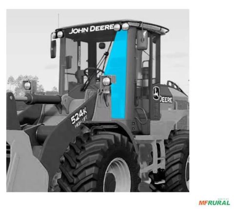 Parabrisa Lateral Esquerdo Carregadeira Jonh Deere 524k Imagem Parabrisa Lateral Esquerdo Carregadeira Jonh Deere 524k