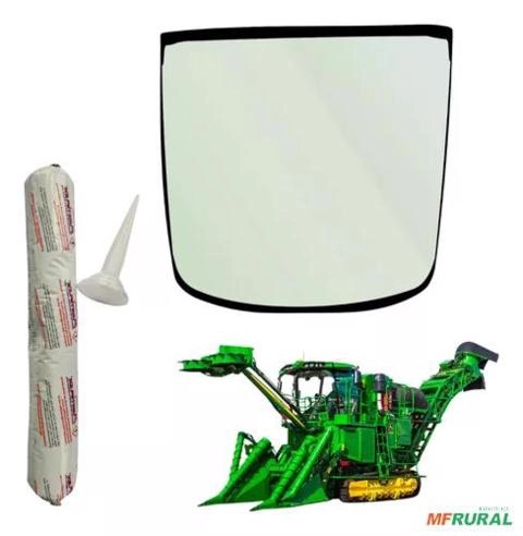 Kit Vidro E Cola Para-brisa Colheitadeira John Deere 570/670 Imagem Kit Vidro E Cola Para-brisa Colheitadeira John Deere 570/670