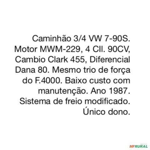 Imagem CAMINHÃO 3/4 VW - 7-90S Imagem CAMINHÃO 3/4 VW - 7-90S