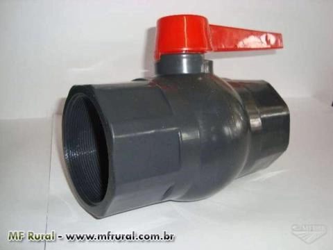 Registro de PVC com rosca de 3" Imagem Registro de PVC com rosca de 3"